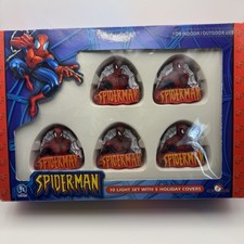 Vintage Marvel Spiderman Kurt Adler 10 Holiday Light Set Christmas 2003 Rare