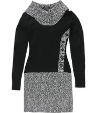 BCX Womens Button Sweater Dress, Grey, XX-Small