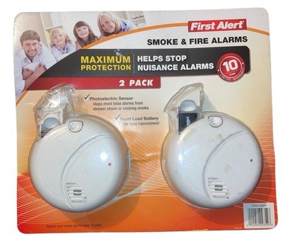 First Alert Smoke & Fire Alarm 2 Pack #540004 Maximum Protection Brand New