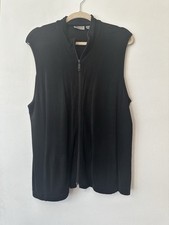Chicos Travelers Vest Size 2 Black And Zip Up With Pockets Large