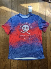 NWT Men's Nike Dri-Fit FJ3411-635 USA Miler Running Run Shirt Size Large