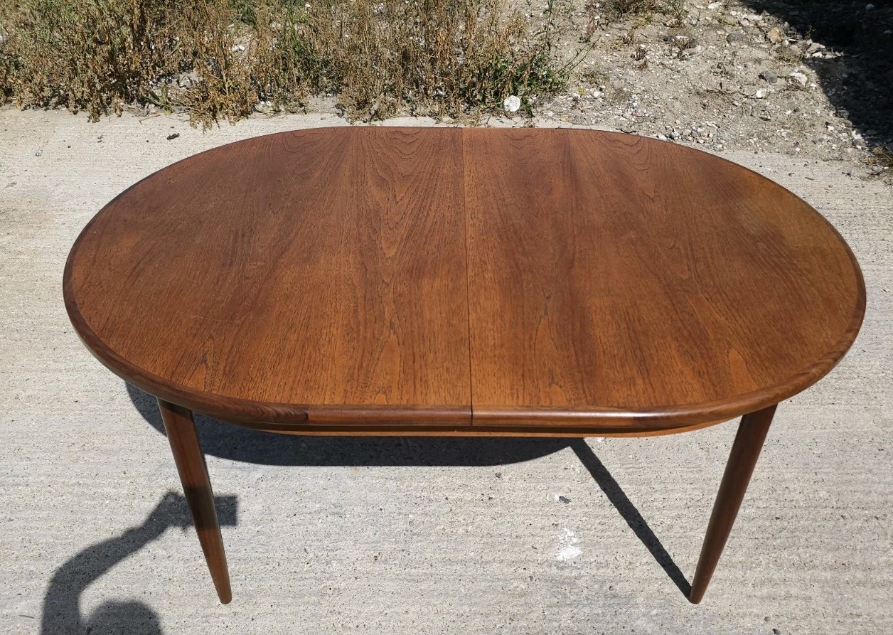 Mid Century G Plan Fresco Round Dining Table with 8 Chairs Extendable — image 17