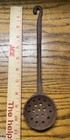 Primitive Long Handled Slotted Strainer Spoon 11” Metal as found in ground cool! — photo 1