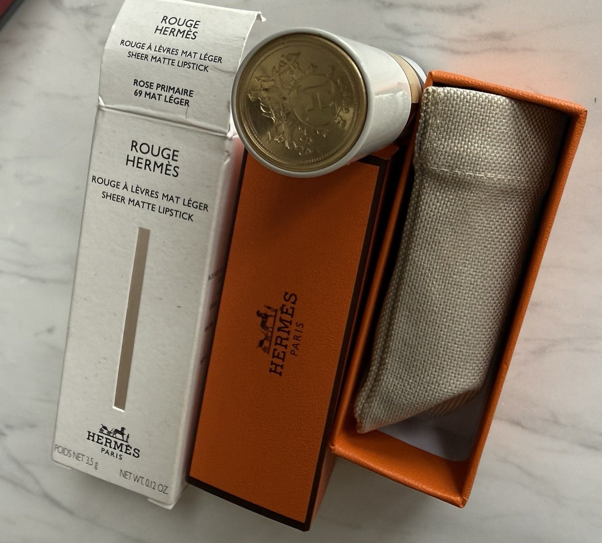 New Hermes # 69 Rouge Sheer Matte Leger Lipstick Rose Primaire