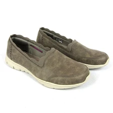 Skechers Seager Our Way Womens Dark Taupe Stretch Fit Slip On Shoes Size 10 EUC