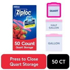 Ziploc Brand Storage Bags, School Supplies, with Grip 'n Seal Technology