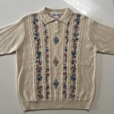 Vintage Alfred Dunner Pullover Sweater Women's Size Large Floral Embellished