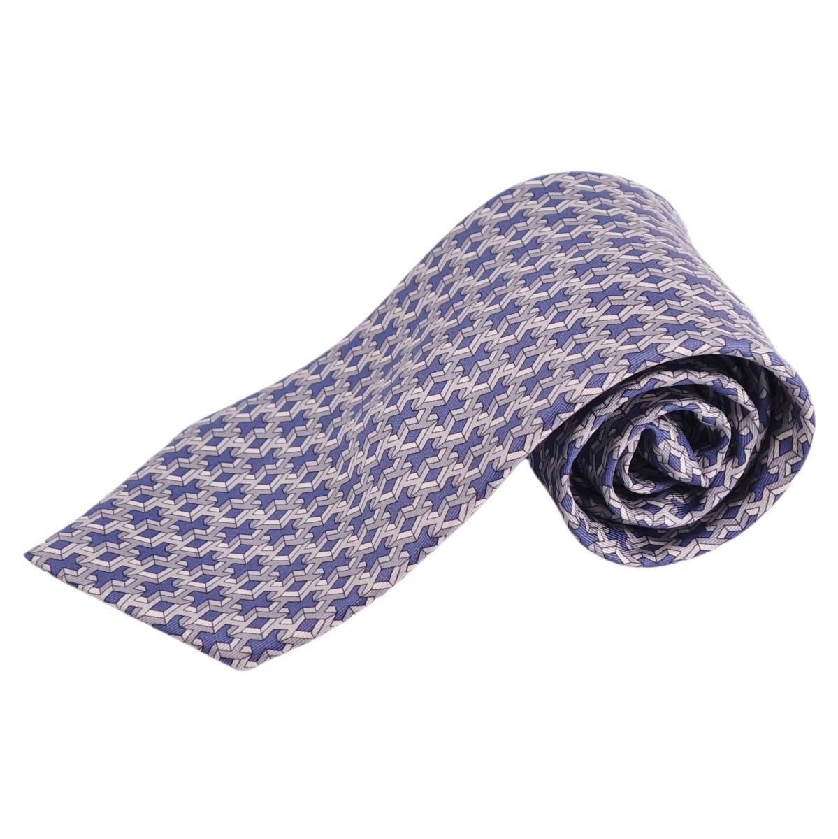 Authentic Hermes Necktie All-Over Pattern Silk Gr… - image 1
