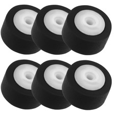 Juego de 6 rodillos de pellizco duraderos para grabadora de cinta de radio goma de plástico negro