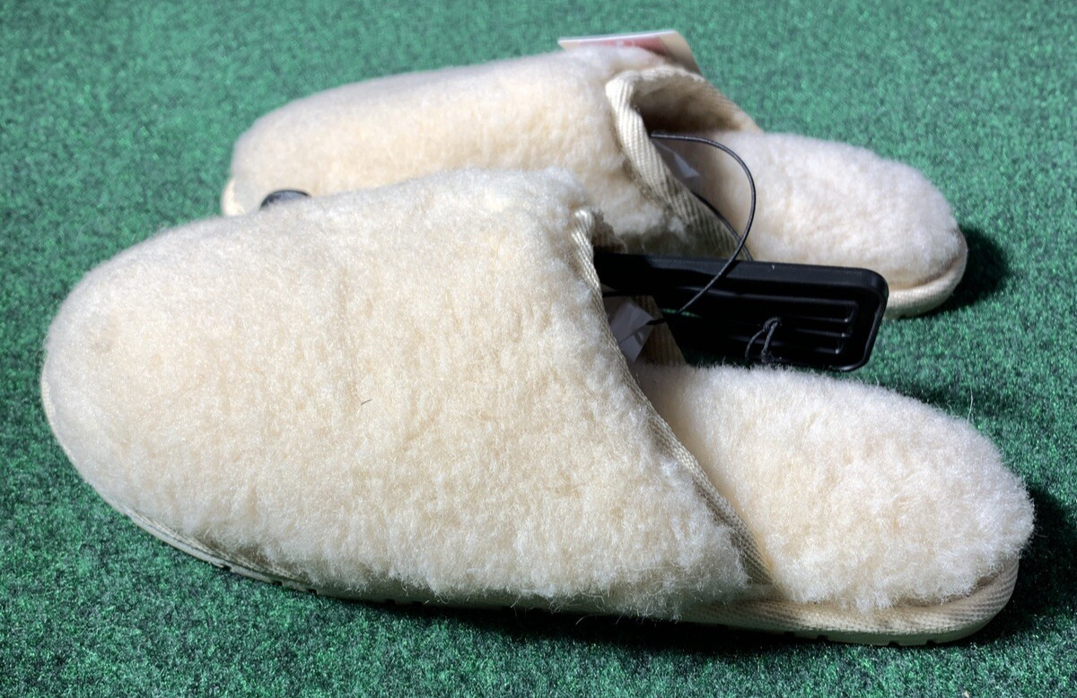 Slippers Size 7 Secret Treasures Women Fluffy Scuff New Wool Blend Cream Slip On-image