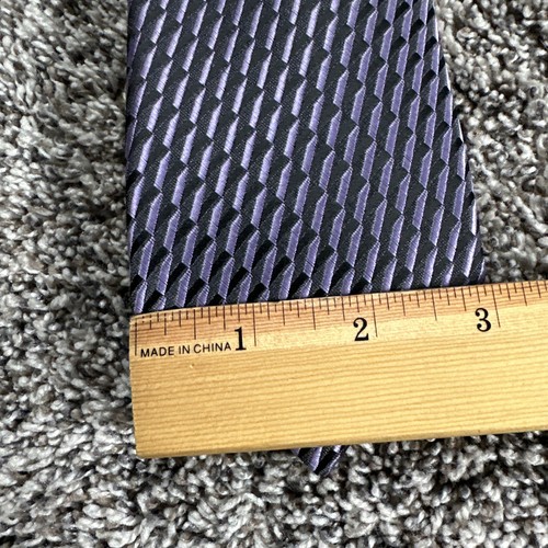 New Perry Ellis Portfolio Men's Purple Geometric 100% Polyester Tie New 3” - Picture 7 of 7