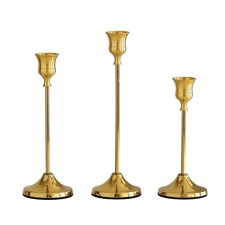 3Pcs Exquisite Metal Metal Candlestick Wedding Candelabra Set  Hotel Decor