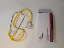 MedSource Nurse's Stethoscope Yellow 22" Single Head Chrome Binaurals – New