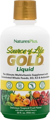 NaturesPlus Source of Life GOLD Multivitamin Liquid - 30 oz - With Vitamins D3