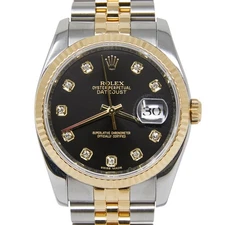 Rolex Datejust Black With 10 Diamonds 116233 Complete 2016