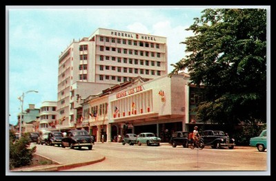 1960s Federal Hotel Kuala Lumpur Malaya Vintage Cars Bukit Bintang Postcard