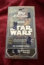 2025 TOPPS CHROME STAR WARS Value/Blaster BOX (40 Cards) Brand New In Hand