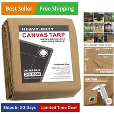 Telone in tela marrone rifinito dimensioni 16x20 piedi con occhielli antiruggine, resistente...