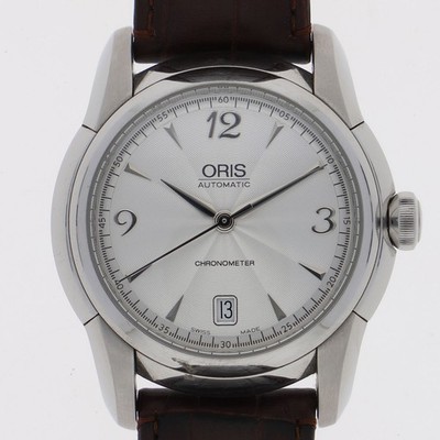 ORIS 7544 Artelier Silver Dial Automatic Stainless Steel Embossed Leather