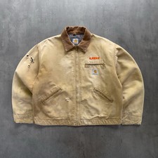 Vtg Carhartt Detroit Jacket J01 BRN Blanket Lined Thrashed Distressed XL Brown