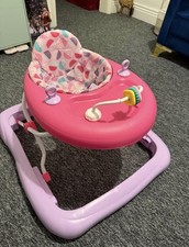 Baby Walker Pink and White, Round