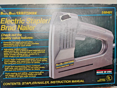 CRAFTSMAN ELECTRIC STAPLER /BRAD NAILER #68481 , MADE IN USA! SEARS BEST!    (B2