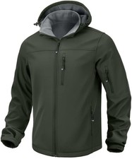 Men's Softshell Jacket Fleece Lined Water Resistant Hooded Winter Coats for Men