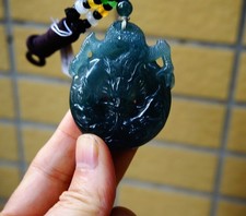 Certified Natural Untreated Grade A Jadeite Jade Dragon Pendant 395