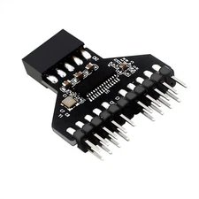 Motherboard USB 9 Pin Header Female 1 To 2 Male Extension Adapter USB 2.0 HUB