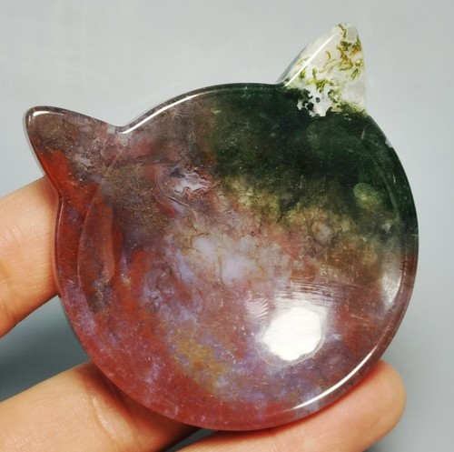 Ágata musgo natural crudo cuarzo geoda cristal cuenco gato curación - Imagen 3 de 10