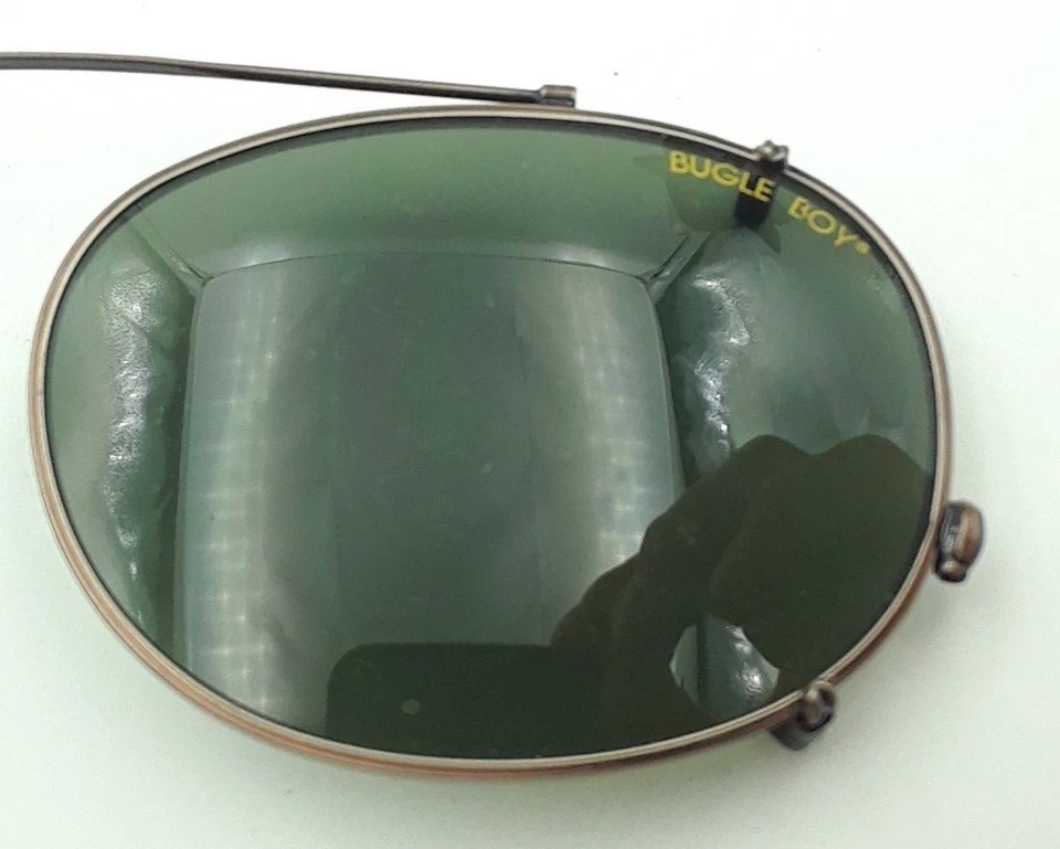 De colección Bugle Boy Negro Dorado Metal Ovalado Clips Clip en Gafas de Sol Anteojos Foto 4 de 4