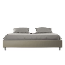 Ityhome Letto Sommier contenitore imbottito 180x210 similpelle cappuccino Azelia