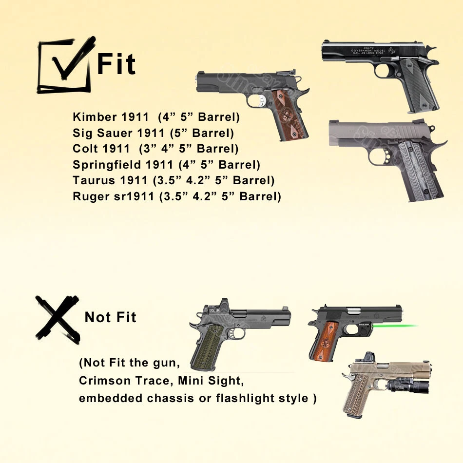 Drop Offset 1911 Holster Fit Colt 1911 Taurus 1911 Kimber Sig Sauer Ruger SR1911 - Image 2 of 4