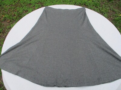Hillard Hanson Maxi Skirt Women's Large Gray Chevrons A Line