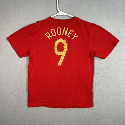 Vintage Y2K Nike England Wayne Rooney T Shirt Youth XL Red Futbol