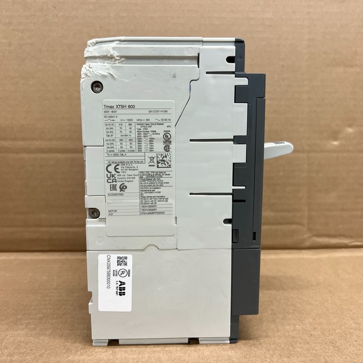 NEW ABB SACE Tmax XT5H 600 3 Pole 600 Amp 600v EKIP LSI Circuit