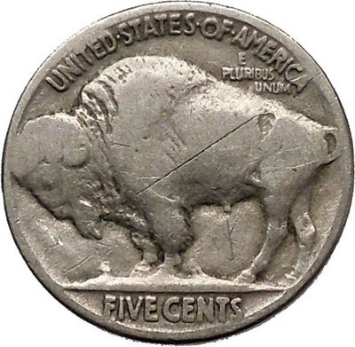 1935 BUFFALO NICKEL Cents of United States of America USA