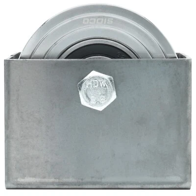 Sidco Supply 4 Inch V-Groove Gate Wheel with Weldable Box (Chrome)