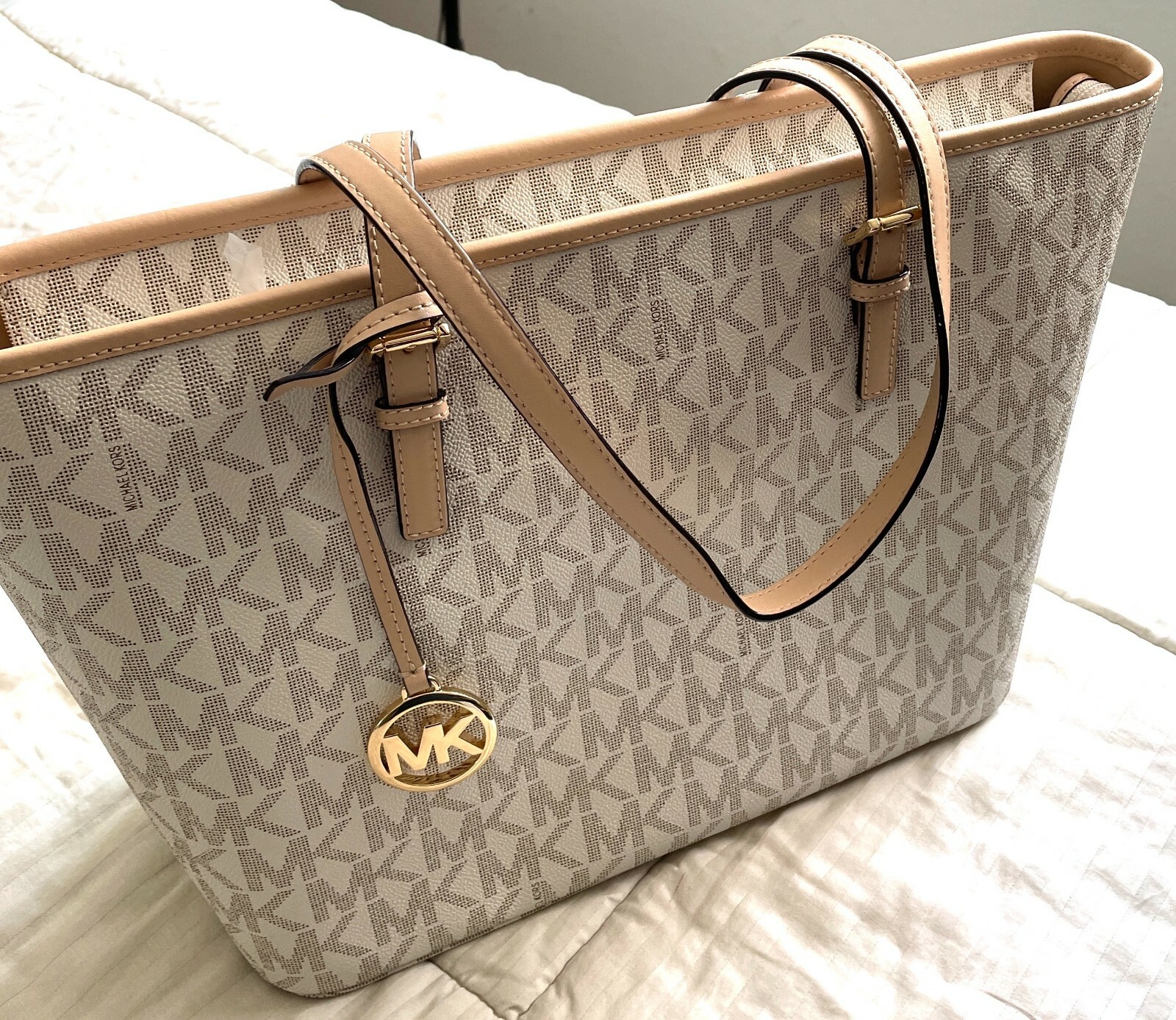 mk tote white