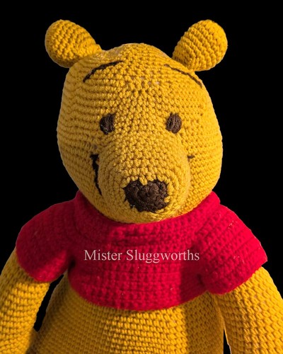 Vintage Huge 23" Winnie the Pooh Hand Made Crochet Stuffed Knitted Bear Rare - Picture 2 of 12