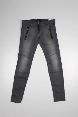 Replay Biker Damen Jeans Stretch WX8595 Black Comfort Denim - Grau W29
