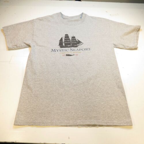 MYSTIC SEAPORT CHARLES W. MORGAN BOOT SEGEL PIRATENSCHIFF TEE T-SHIRT Herren S grau - Bild 2 von 2