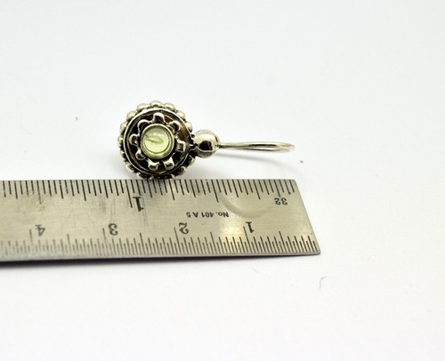 kleine baumelnde Silber Ohrringe Blume mit Peridot Edelstein Vintage inspiriert - Bild 4 von 17