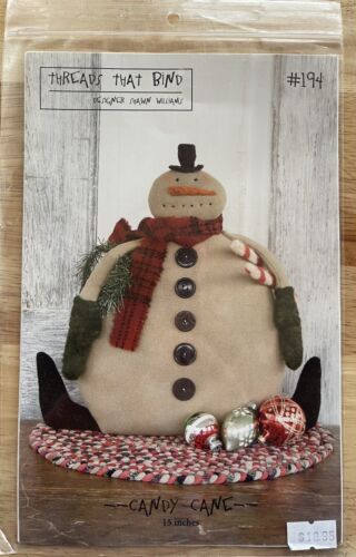 2008 Threads That Bind Sewing Pattern 194 Candy Cane 15” Doll Season Decor