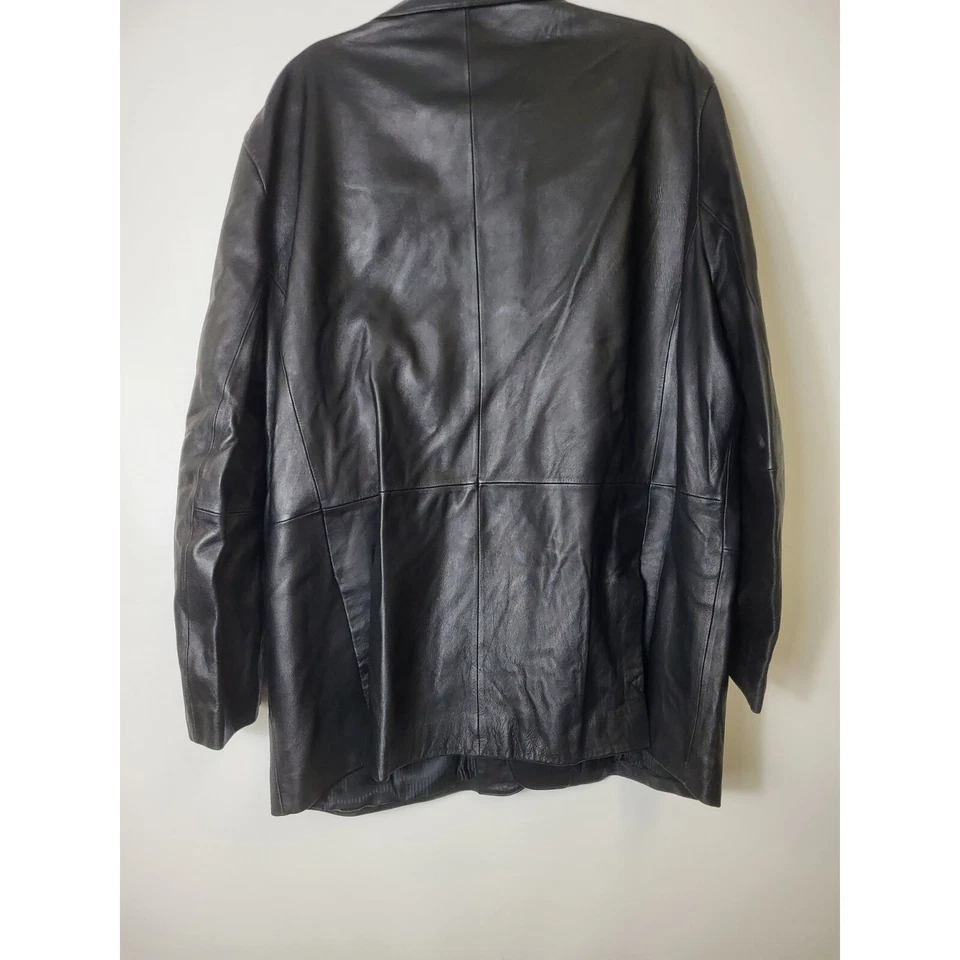 Abrigo de cuero genuino INY Jones New York talla 48R Foto 2 de 4