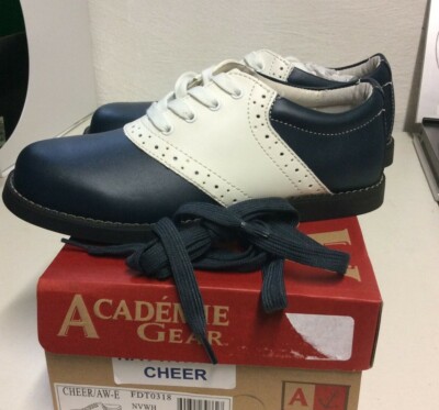 New in Box Academie Gear Cheer Unisex Leather School Shoes Navy/White Size 10M