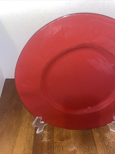 PIER 1 NUEVO ORGANIC ROSSO DINNER PLATE ( S ) Rust Red ITALY 11.5-inch - Picture 2 of 11