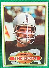 1980 Topps 489 Ted Hendricks Oakland/Los Angeles Raiders Miami Hurricanes