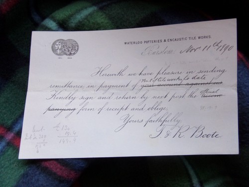 WATERLOO KERAMIK BURSLEM STAFFORDSHIRE T & R BOOTE KERAMIK ENKAUSTIKFLIESEN - Bild 1 von 6