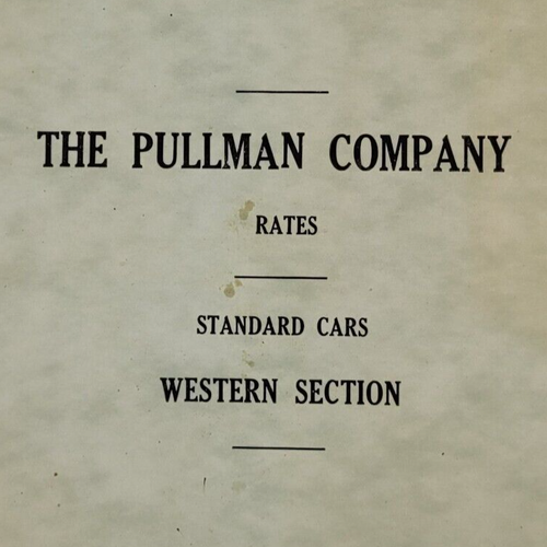 1964 Pullman Company Preisbuch Standard Eisenbahnwagen Western Section USA Kanada
